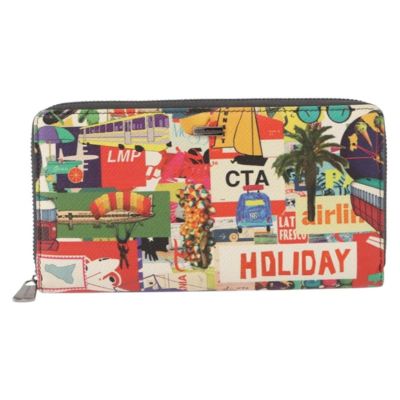DOLCE&GABBANA Long Wallet Leather Multicolor Auth BA8461