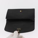 Salvatore Ferragamo Gancini Long Wallet Leather Black Gold Auth BA8462-13
