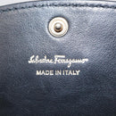 Salvatore Ferragamo Gancini Long Wallet Leather Black Gold Auth BA8462-14