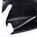 Salvatore Ferragamo Gancini Long Wallet Leather Black Gold Auth BA8462-16