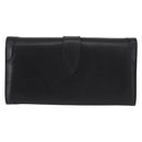 Salvatore Ferragamo Gancini Long Wallet Leather Black Gold Auth BA8462-3