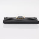 Salvatore Ferragamo Gancini Long Wallet Leather Black Gold Auth BA8462-7