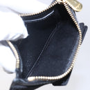 Salvatore Ferragamo Vala Card Case Leather Black Gold Auth BA8463-14