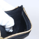 Salvatore Ferragamo Vala Card Case Leather Black Gold Auth BA8463-16