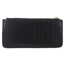 Salvatore Ferragamo Vala Card Case Leather Black Gold Auth BA8463-3