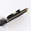 Salvatore Ferragamo Vala Card Case Leather Black Gold Auth BA8463-6