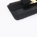 Salvatore Ferragamo Vala Card Case Leather Black Gold Auth BA8463-9
