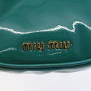 Miu Miu Coin Purse Wallet Enamel Turquoise Blue Gold Auth BA8464-12