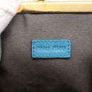 Miu Miu Coin Purse Wallet Enamel Turquoise Blue Gold Auth BA8464-13