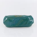 Miu Miu Coin Purse Wallet Enamel Turquoise Blue Gold Auth BA8464-7