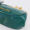Miu Miu Coin Purse Wallet Enamel Turquoise Blue Gold Auth BA8464-8