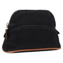 HERMES Bolide Pouch Mini Mini Pouch Canvas Black Gold Auth BA8465-1