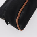 HERMES Bolide Pouch Mini Mini Pouch Canvas Black Gold Auth BA8465-15