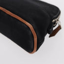 HERMES Bolide Pouch Mini Mini Pouch Canvas Black Gold Auth BA8465-16