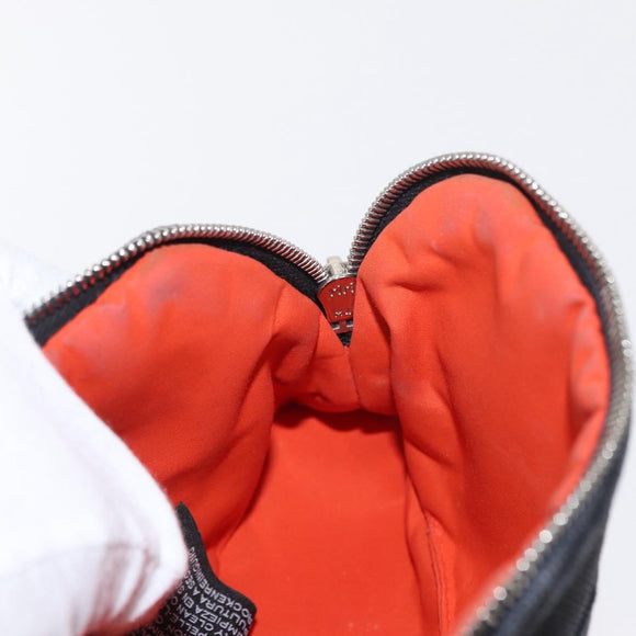 HERMES Bolide Pouch Mini Mini Pouch Canvas Black Gold Auth BA8465