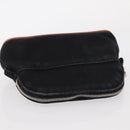 HERMES Bolide Pouch Mini Mini Pouch Canvas Black Gold Auth BA8465-5