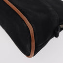 HERMES Bolide Pouch Mini Mini Pouch Canvas Black Gold Auth BA8465-14
