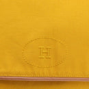 HERMES Clutch Bag Canvas Yellow Auth BA8466-12
