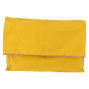 HERMES Clutch Bag Canvas Yellow Auth BA8466-2