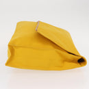 HERMES Clutch Bag Canvas Yellow Auth BA8466-4
