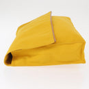 HERMES Clutch Bag Canvas Yellow Auth BA8466-5
