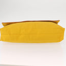 HERMES Clutch Bag Canvas Yellow Auth BA8466-7
