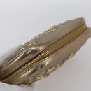 Jimmy Choo Studs Pouch Leather Gold Auth BA8467-6