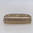 Jimmy Choo Studs Pouch Leather Gold Auth BA8467-7
