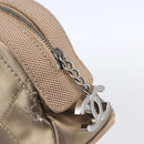 CHANEL Paris Biarritz Pouch Leather Gold CC Auth BA8468-9