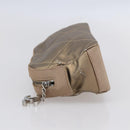 CHANEL Paris Biarritz Pouch Leather Gold CC Auth BA8468-3