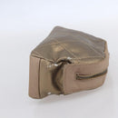 CHANEL Paris Biarritz Pouch Leather Gold CC Auth BA8468-4