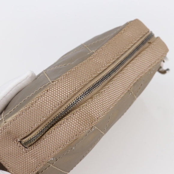 CHANEL Paris Biarritz Pouch Leather Gold CC Auth BA8468