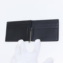 SAINT LAURENT Bill Clip Wallet Leather Black Silver Auth BA8469-13