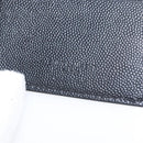 SAINT LAURENT Bill Clip Wallet Leather Black Silver Auth BA8469-14