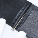 SAINT LAURENT Bill Clip Wallet Leather Black Silver Auth BA8469-15