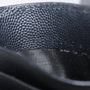 SAINT LAURENT Bill Clip Wallet Leather Black Silver Auth BA8469-17