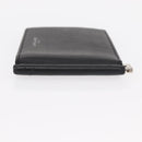 SAINT LAURENT Bill Clip Wallet Leather Black Silver Auth BA8469-5
