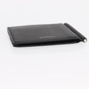 SAINT LAURENT Bill Clip Wallet Leather Black Silver Auth BA8469-6
