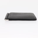 SAINT LAURENT Bill Clip Wallet Leather Black Silver Auth BA8469-7