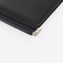 SAINT LAURENT Bill Clip Wallet Leather Black Silver Auth BA8469-8