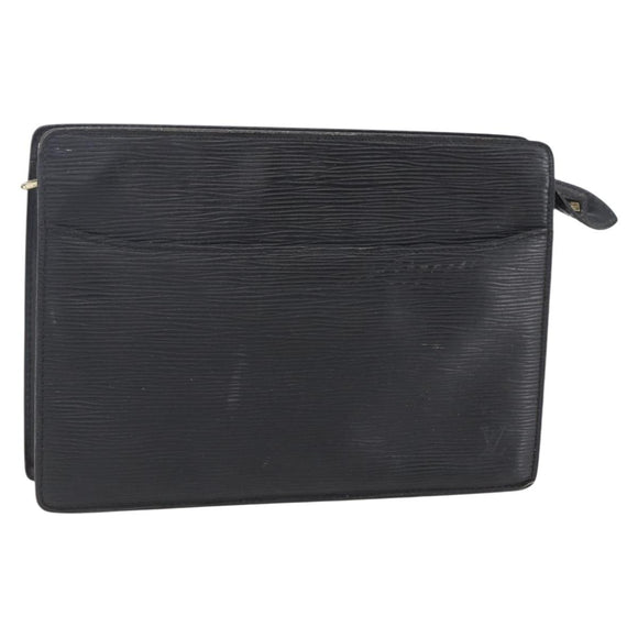 LOUIS VUITTON Epi Pochette Homme Clutch Bag Black M52522 LV Auth BA8471