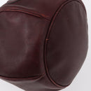 CARTIER Must Line Shoulder Bag Leather Bordeaux Gold Auth BA8472-12