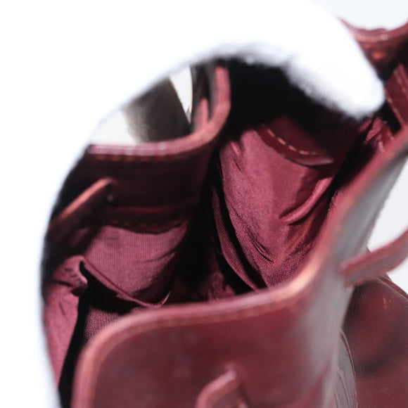 CARTIER Must Line Shoulder Bag Leather Bordeaux Gold Auth BA8472