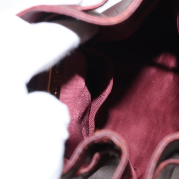 CARTIER Must Line Shoulder Bag Leather Bordeaux Gold Auth BA8472