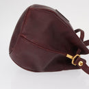 CARTIER Must Line Shoulder Bag Leather Bordeaux Gold Auth BA8472-4
