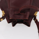 CARTIER Must Line Shoulder Bag Leather Bordeaux Gold Auth BA8472-6
