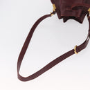 CARTIER Must Line Shoulder Bag Leather Bordeaux Gold Auth BA8472-7