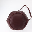 CARTIER Must Line Shoulder Bag Leather Bordeaux Gold Auth BA8472-9