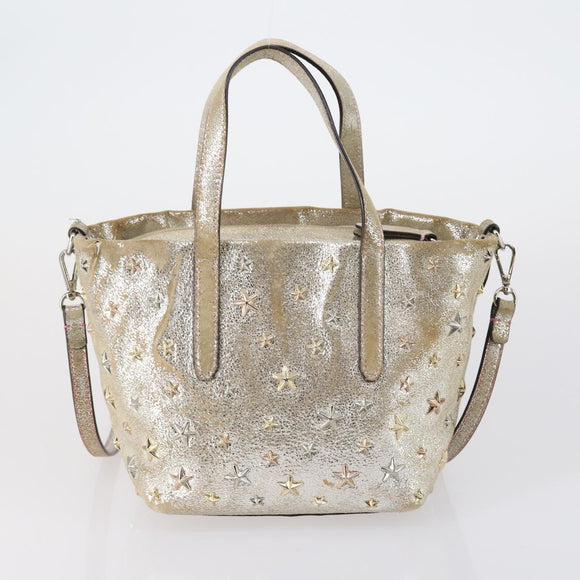 BURBERRY Jimmy Choo Shoulder Bag Nylon Leather 2 Set Beige Ivory Auth BA8473