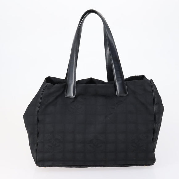 CHANEL New Travel Line Einkaufstasche Nylon 2er Set Schwarz CC Auth BA8474